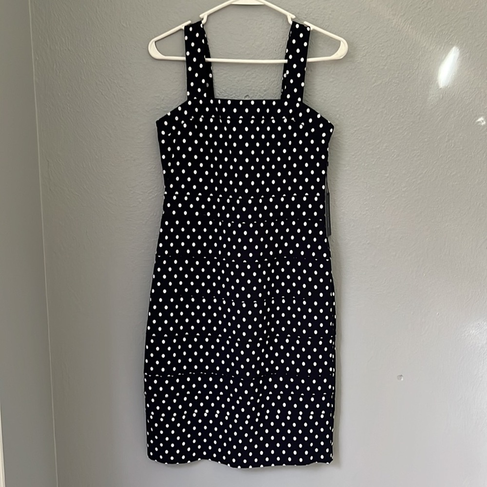 **NEW** Navy blue with white polka dots dress/Tommy Hilfiger/Size 6